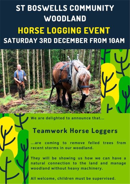 3rd December, Horse Logging Event: St Boswells Community Woodland