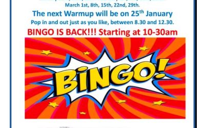 Wednesday Warmup, 25th Jan. BINGO IS BACK!