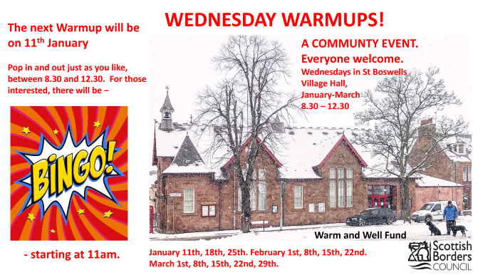 11th January, WEDNESDAY WARMUP in the hall