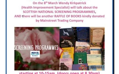 8th March, Wednesday Warmup: Talk on NHS screening & a Book Raffle