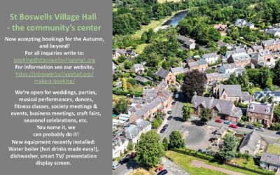 Village Hall – open for Autumn Bookings