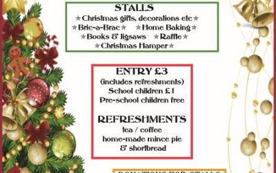 Xmas fair in the hall, Sat. 23 November